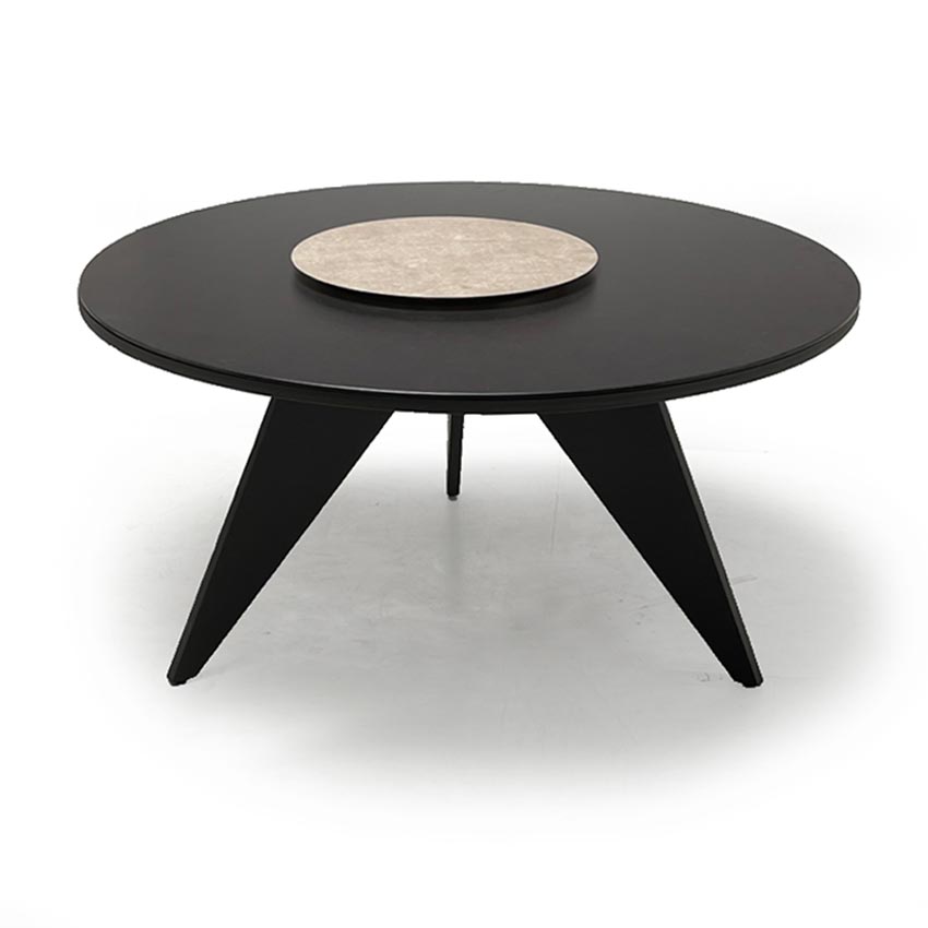 Outdoor metal Round dining table Asteroid Coal Aarhus