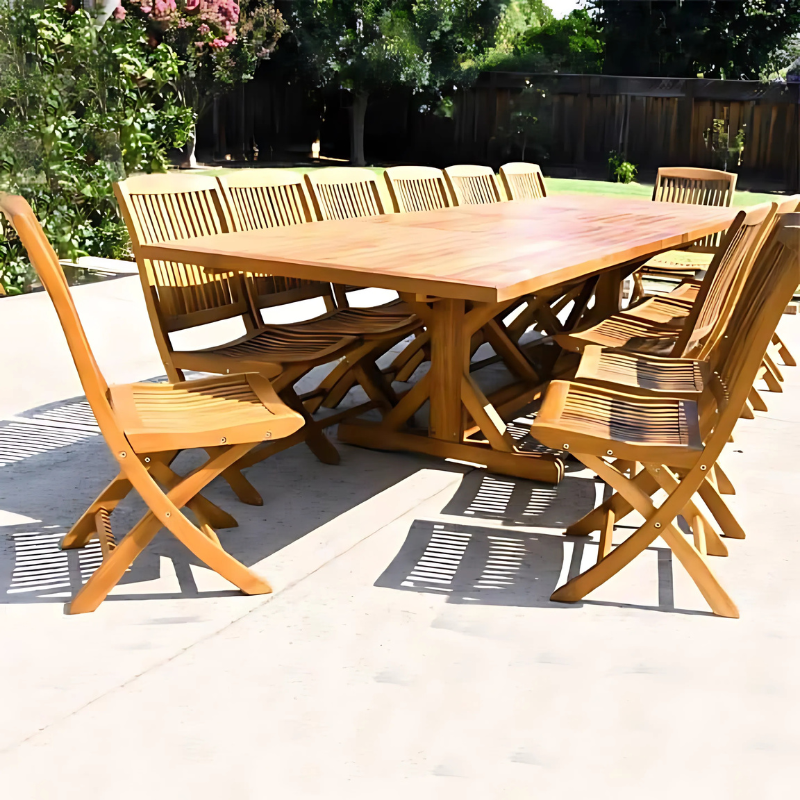 10 ft Teak Extension Beam Table – Heritage