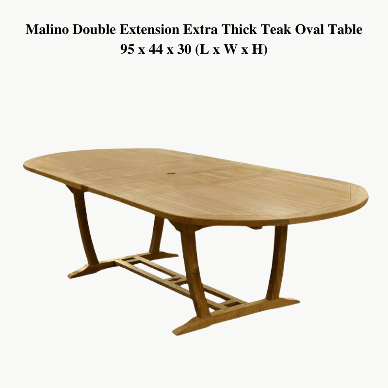 10 feet Teak Outdoor Patio Double Extension Oval Table Titan