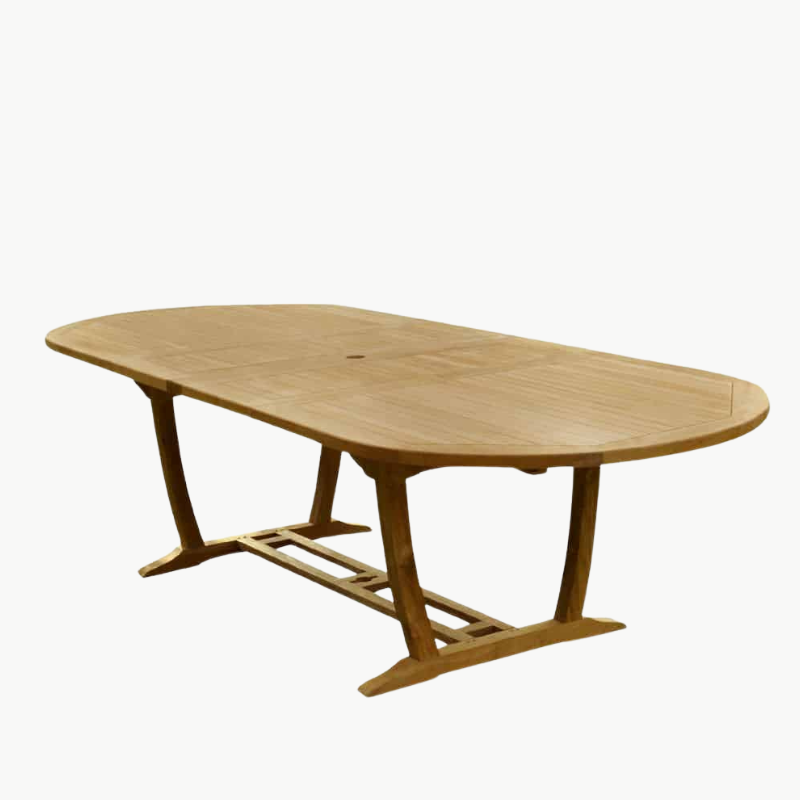 10 feet Teak Outdoor Patio Double Extension Oval Table Titan