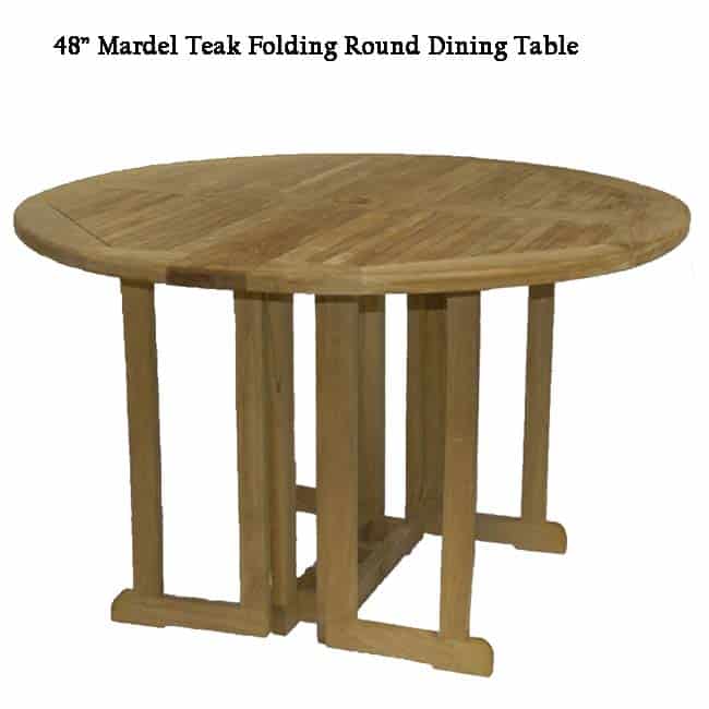 5 Pc Teak Outdoor Folding Dining Set – Mardel Table & New York Arm Chairs