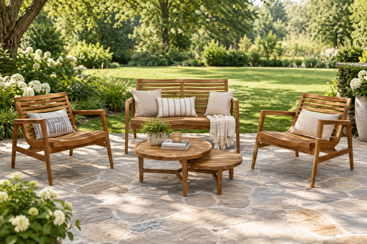 5-Pc Ira Mid Century Outdoor Lounge Set