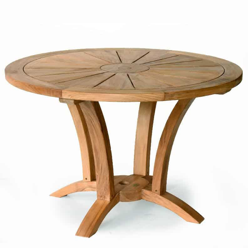 5 PC Teak outdoor Helios Round Table with Olga chairs