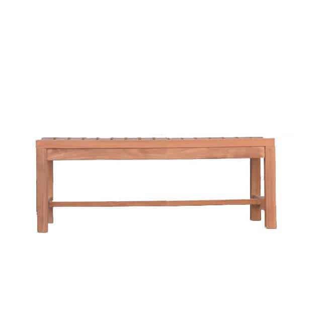 5 feet Teak Outdoor Patio Backless Waiting Bench Wave