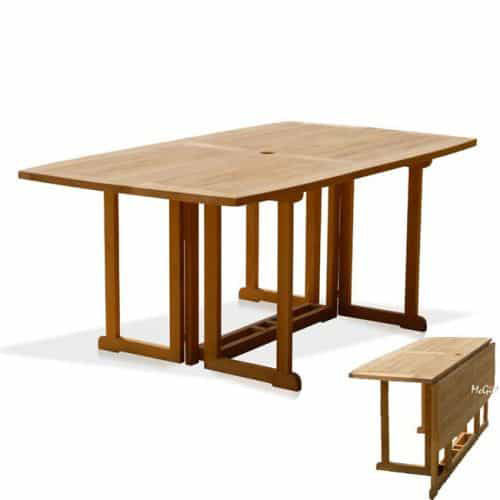 6 feet Teak Oval Folding Outdoor Dining Table Olympus