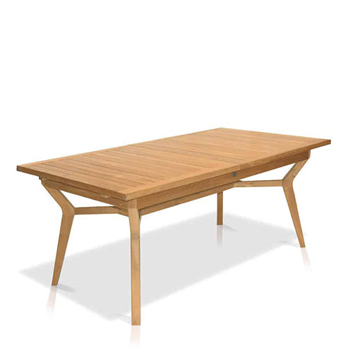 8 feet Teak Mid Century Double Extension Rectangular Table Olga