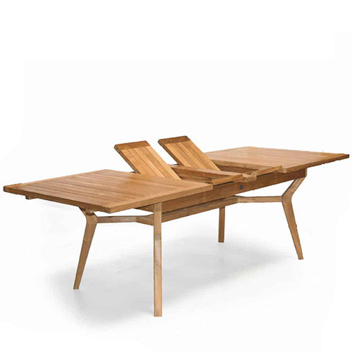 8 feet Teak Mid Century Double Extension Rectangular Table Olga
