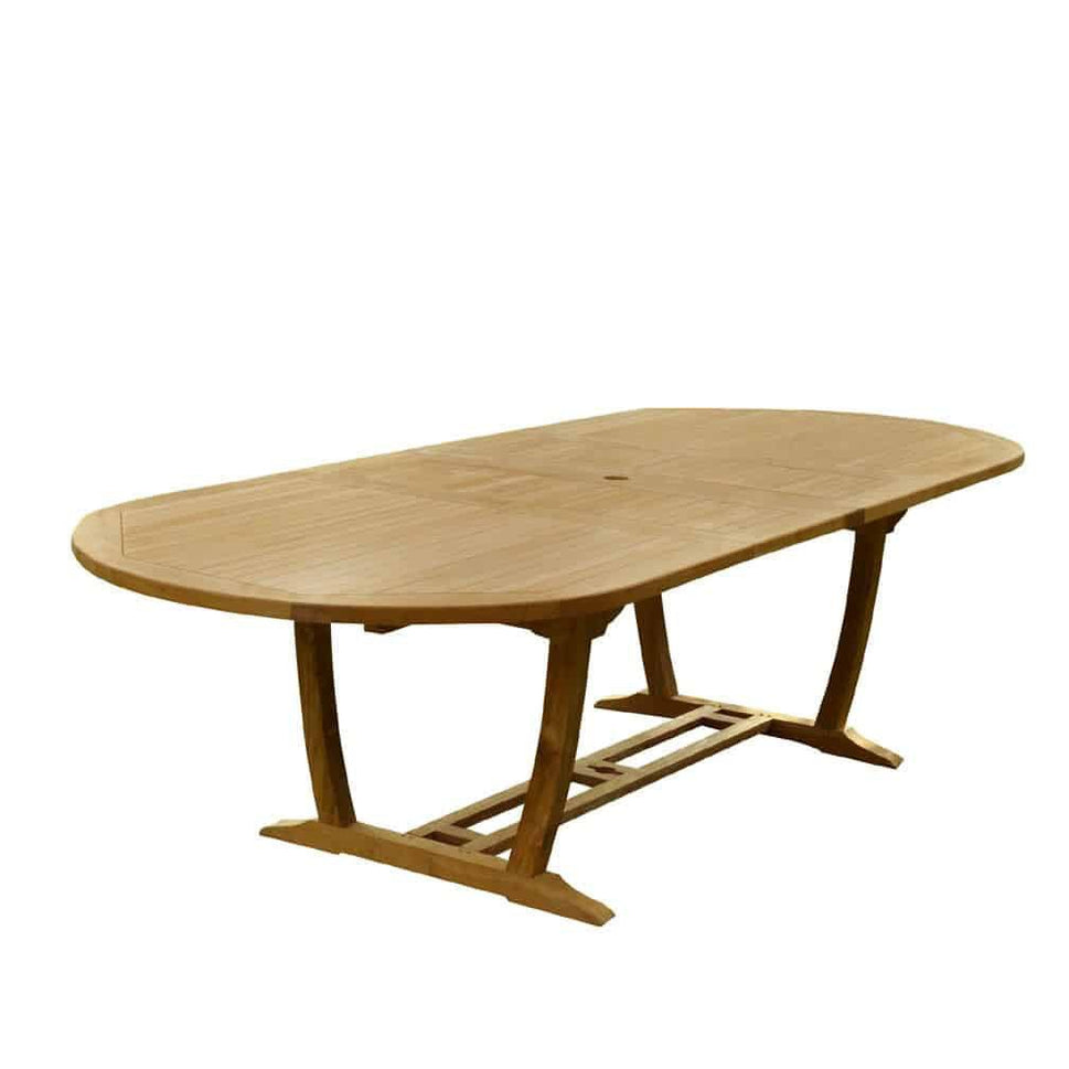 Teak Outdoor 7 feet Oval Double Extension Dining Table -Aegean