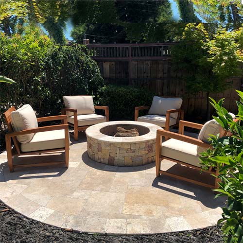 4 pc Teak Outdoor Conversation set of Teak deep seating patio chairs – Alfani