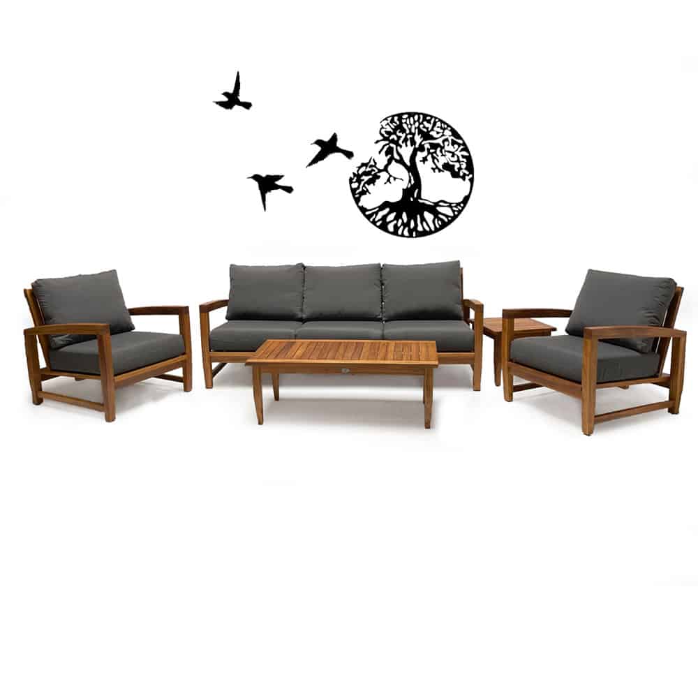 Modern Teak Patio Lounge Set – Alfani