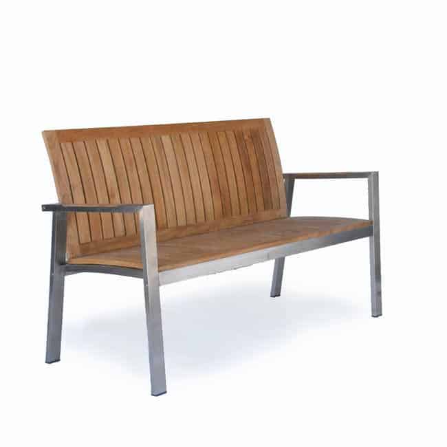 5 feet Teak-Steel Outdoor Patio Bench Alzette