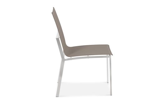 Stainless Steel Sling Outdoor Stacking Side Chair Alzette Taupe