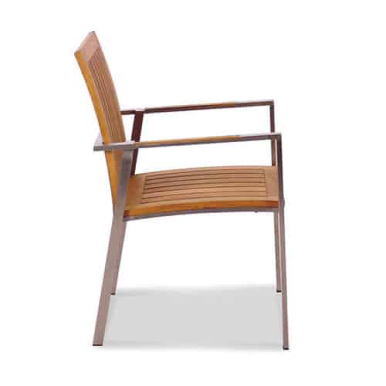 Teak-Steel Outdoor Stacking Chair Alzette