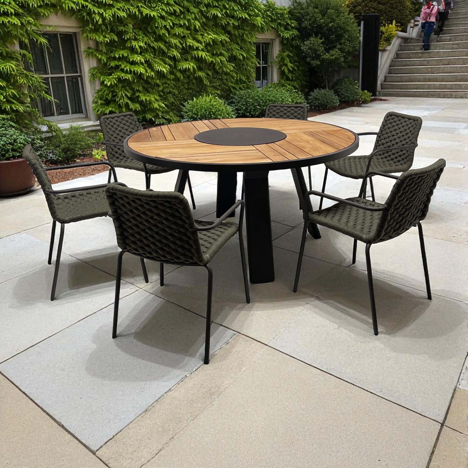 Outdoor Aluminum Rope Arm Chair- Apex