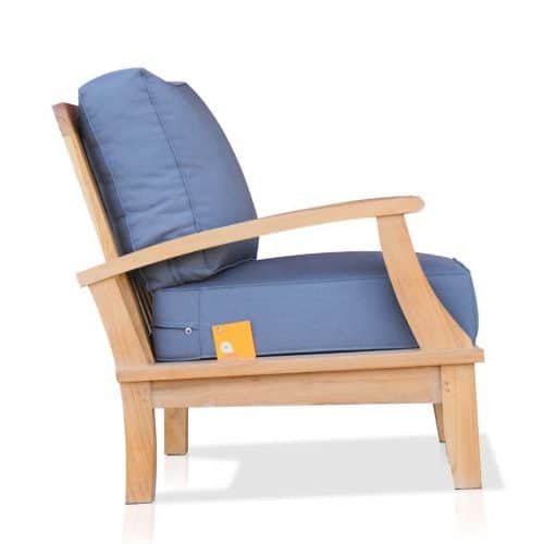 Bali Teak Deep Seat Outdoor Lounge Chair | Mid-Century Patio Club Chair