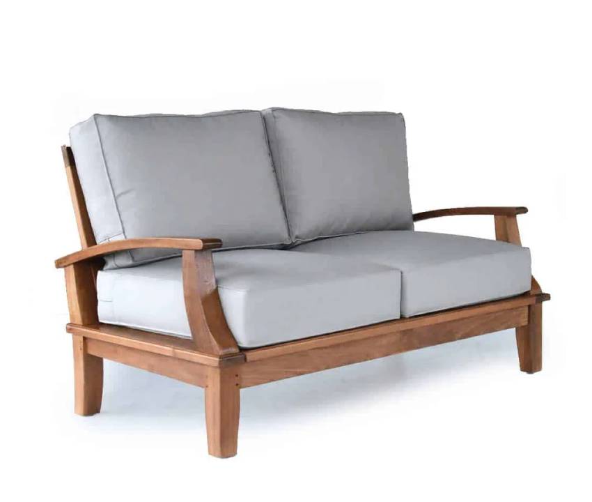 Bali Teak Deep Seat Outdoor Loveseat | 2-Seat Patio Lounge Sofa