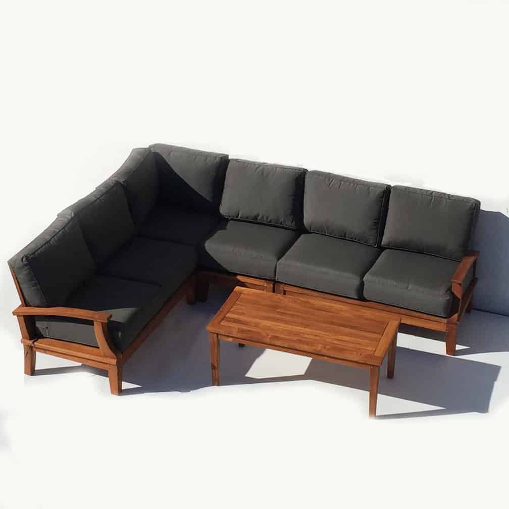 Teak Deep Seating L- Shape Sectional – Bali