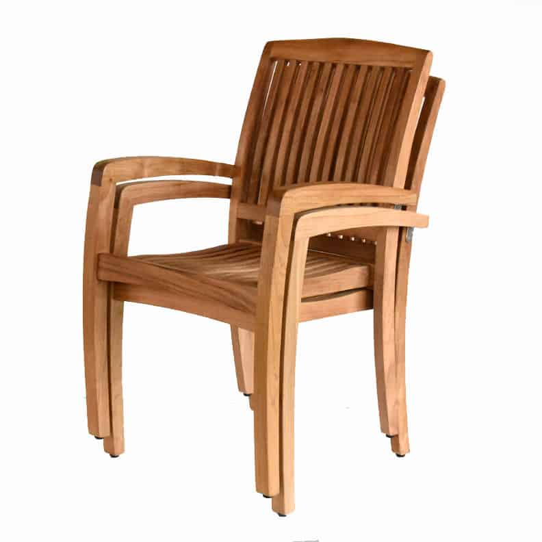 Teak Patio Stacking Dining Chair Blaze