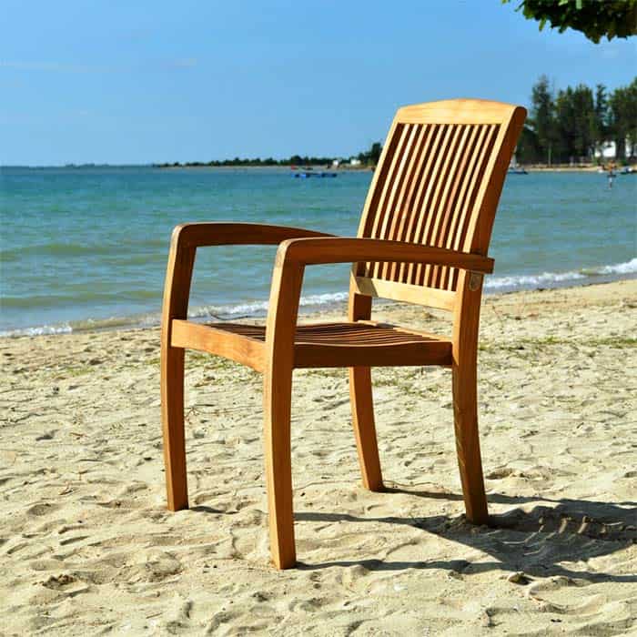 Teak Patio Stacking Dining Chair Blaze