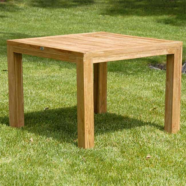 5pc Teak Patio square Farm Table Set- Cornwal and Pari