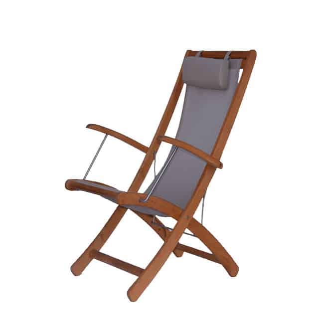 Teak sling reclining deck chair β Cruze
