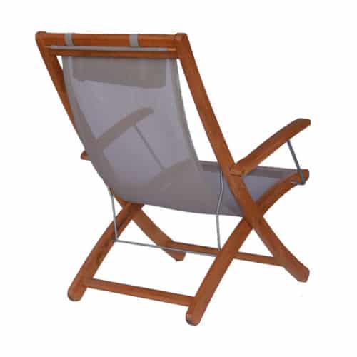 Teak sling reclining deck chair β Cruze