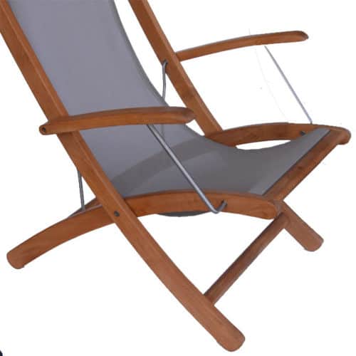 Teak sling reclining deck chair β Cruze