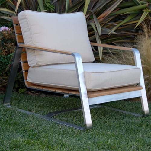 Teak Steel Outdoor Deep Seating Lounge Sofa Set - Regnatt