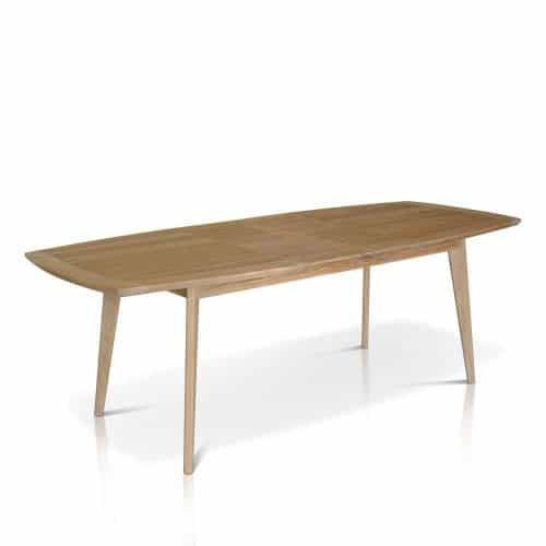 9 Pc Mid-Century Teak Rectangular Double Extension Dining Set- Impression Table with Lara Chairs