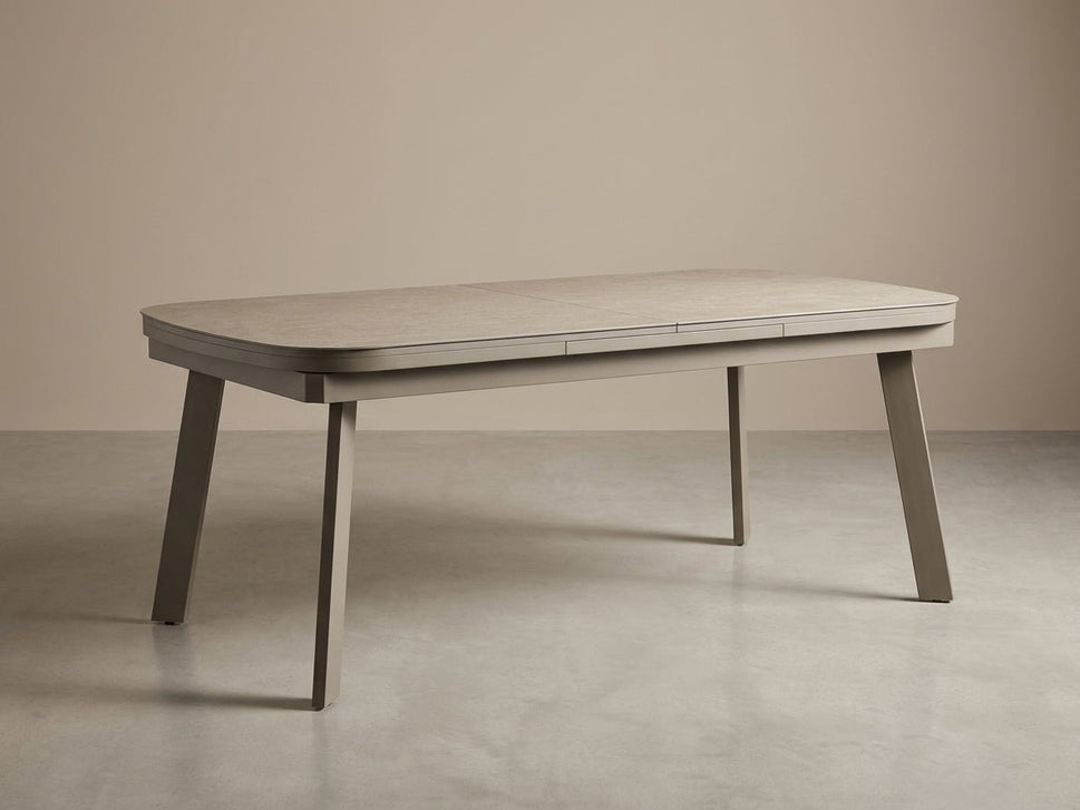 Aluminum Metal Extension Dining Table - Fram in Taupe