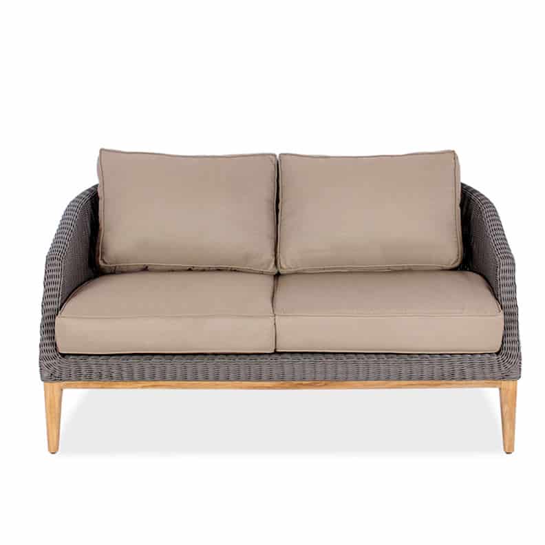 Modern Teak Outdoor Wicker Lounge Loveseat – Grace