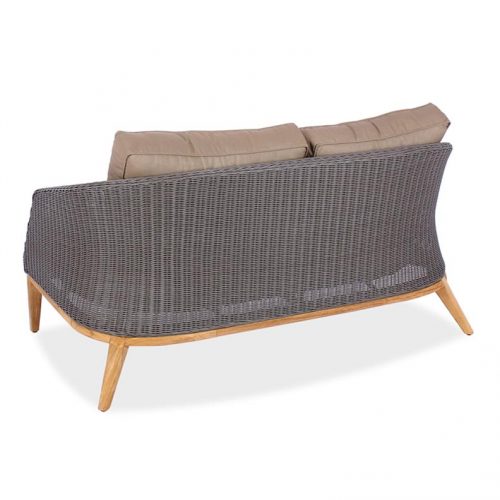 Modern Teak Outdoor Wicker Lounge Loveseat – Grace