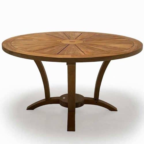 7 Pc Teak Garden Dining Set Helios Round Table 6 Blaze Chairs
