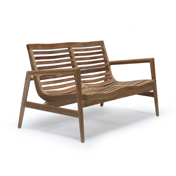 Mid Century Teak Patio Loveseat Lounge Seat β Ira