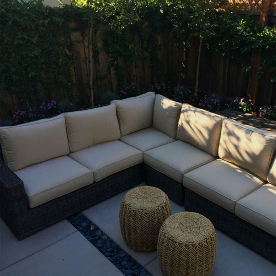 Wicker L-Shape Sectional Deep Seat Set - Iris