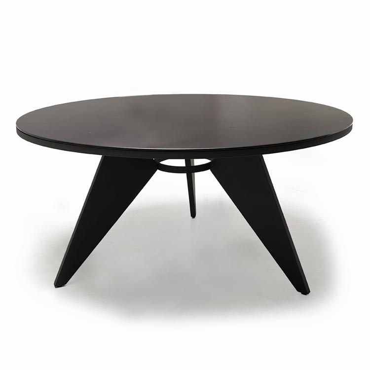 Outdoor metal Round dining table Asteroid Coal Aarhus
