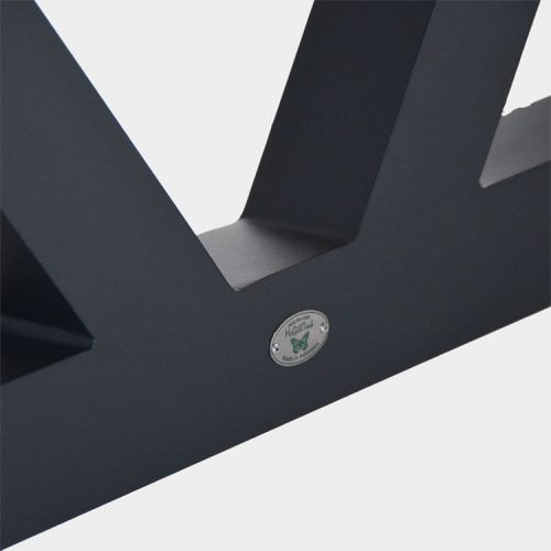 Recycled Teak Beam Dining Table In Charcoal metal- Westport