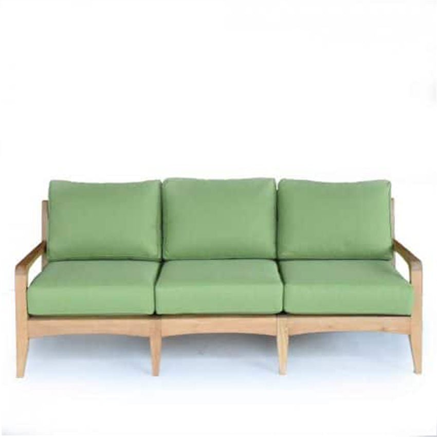 Olga 3-Seat Teak Patio Sofa | Mid-Century Deep Seat Lounge