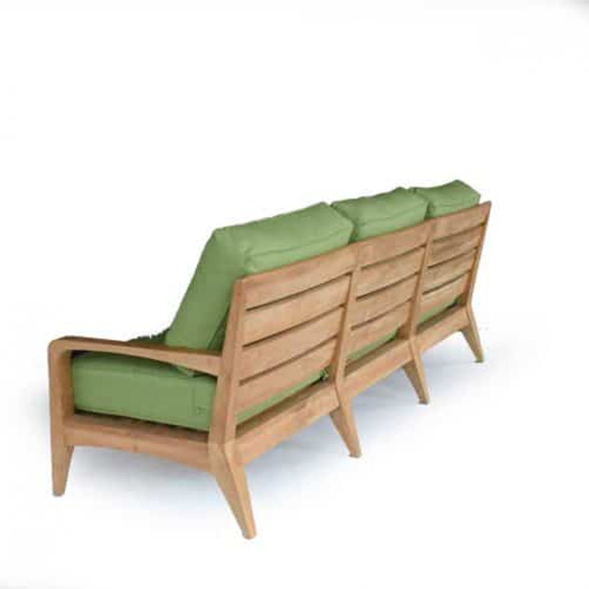 Olga 3-Seat Teak Patio Sofa | Mid-Century Deep Seat Lounge