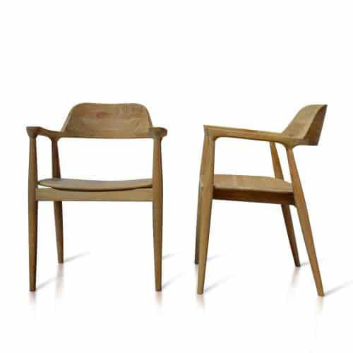 9 Pc Mid-Century Teak Rectangular Double Extension Dining Set- Impression Table with Lara Chairs