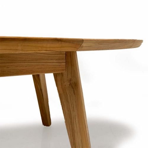 Midcentury Teak Outdoor Modern Oval Coffee Table Impression