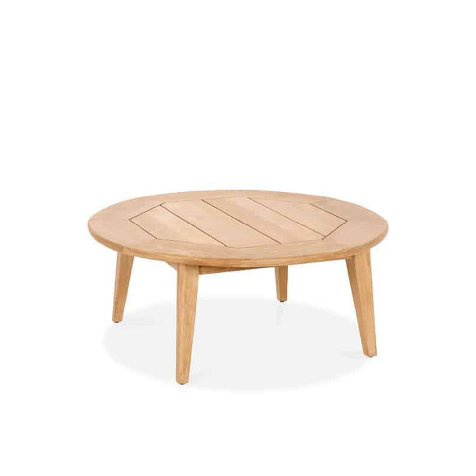 Modern Teak Round Patio Coffee Table – Piedra