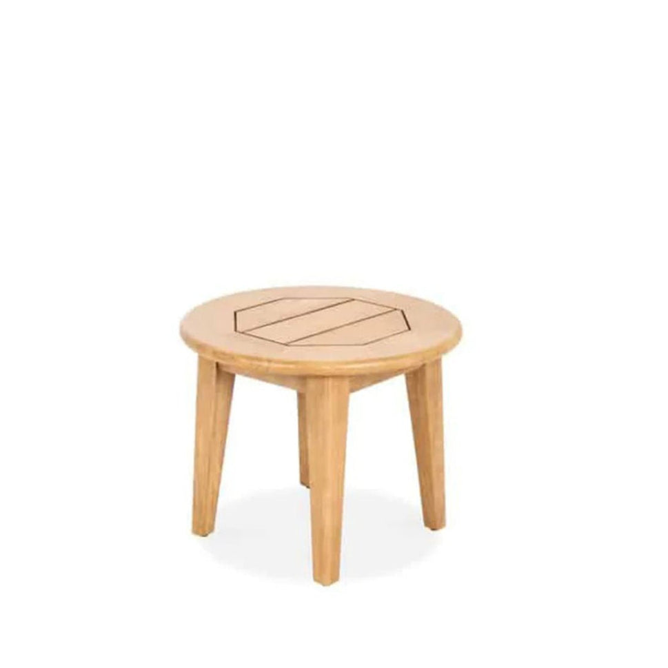 Modern Teak Round Patio Side Table - Piedra