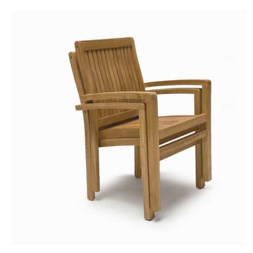Teak Outdoor Stacking Dining Chair Tenafly