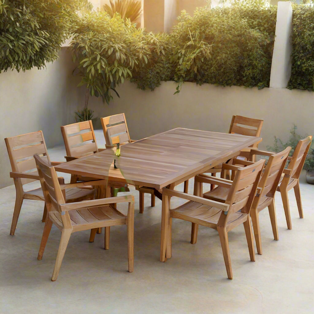 Teak Patio Stacking Dining Chair Olga