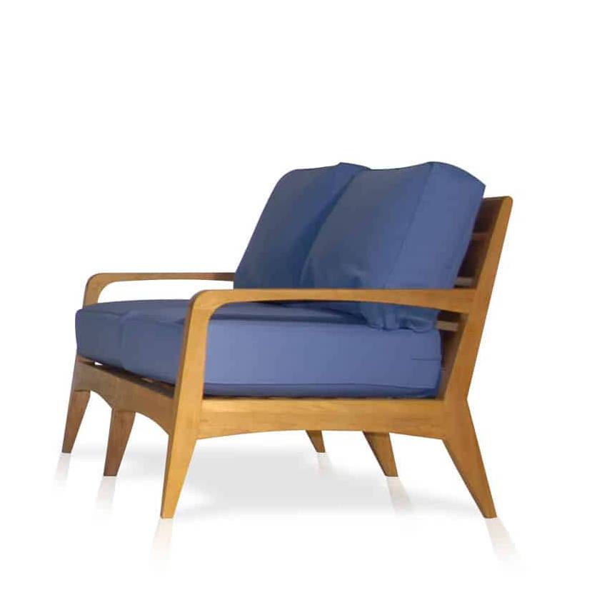 Mid Century Modern Teak Patio Loveseat Lounge Seat – Olga