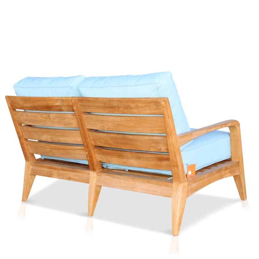 Mid Century Modern Teak Patio Loveseat Lounge Seat – Olga