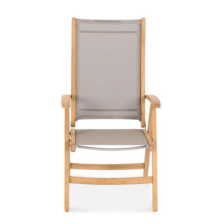 Teak sling outdoor reclining chair Rivera