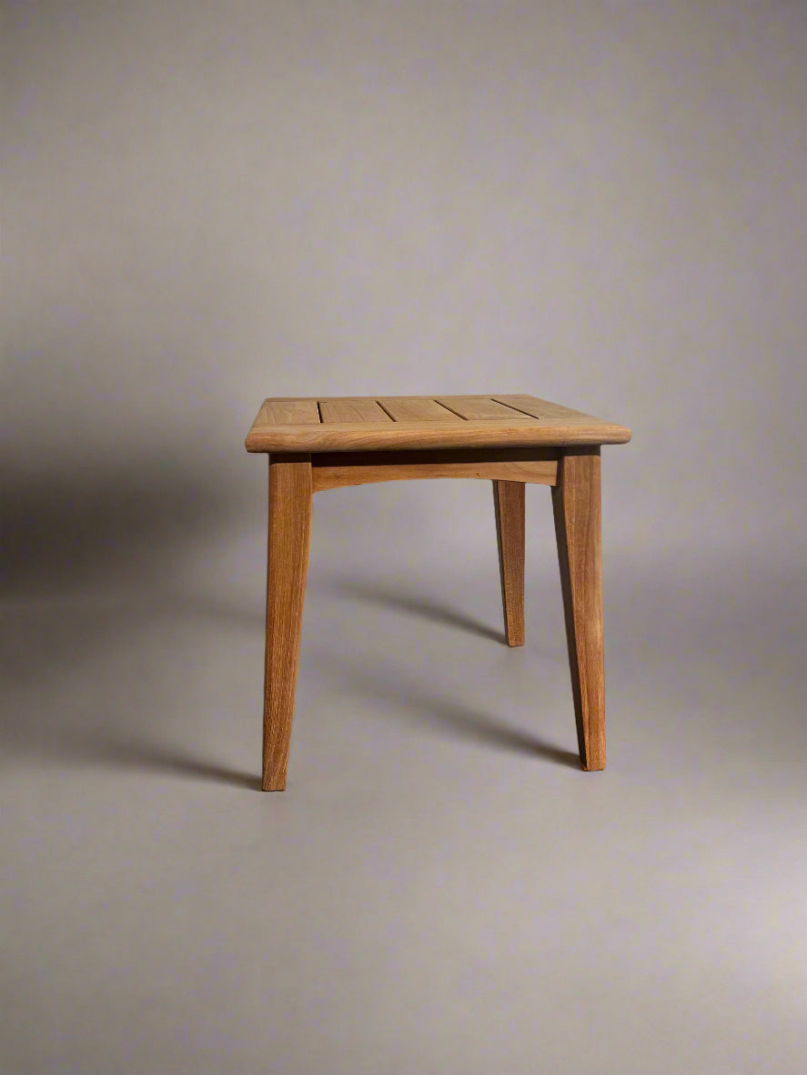 Modern Teak Square Patio Side Table - Piedra