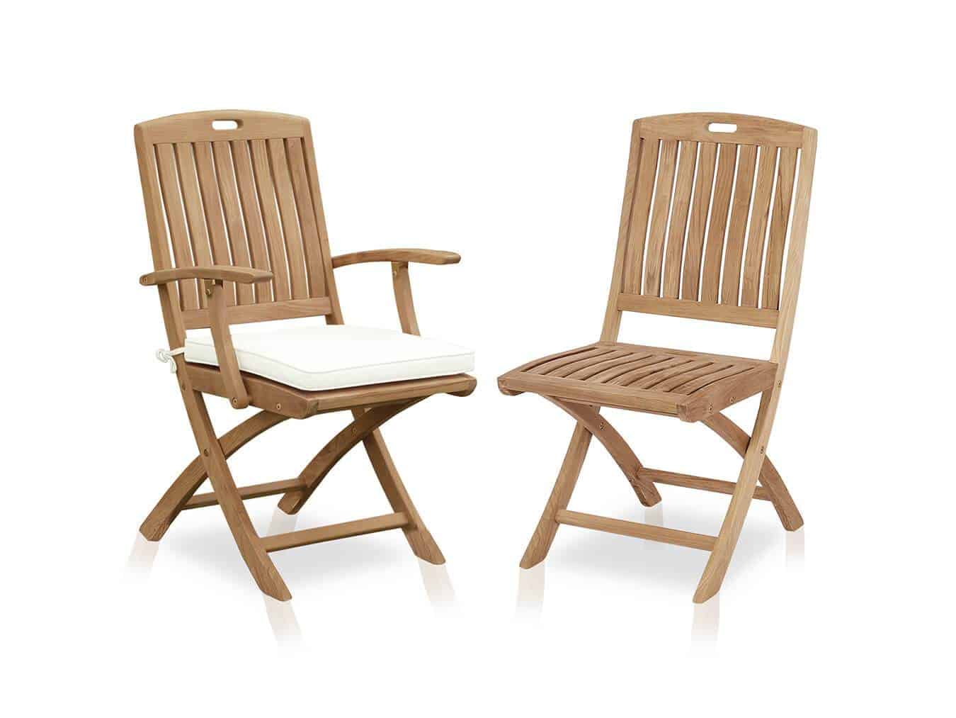 Teak Patio Outdoor Folding Arm Chair New York
